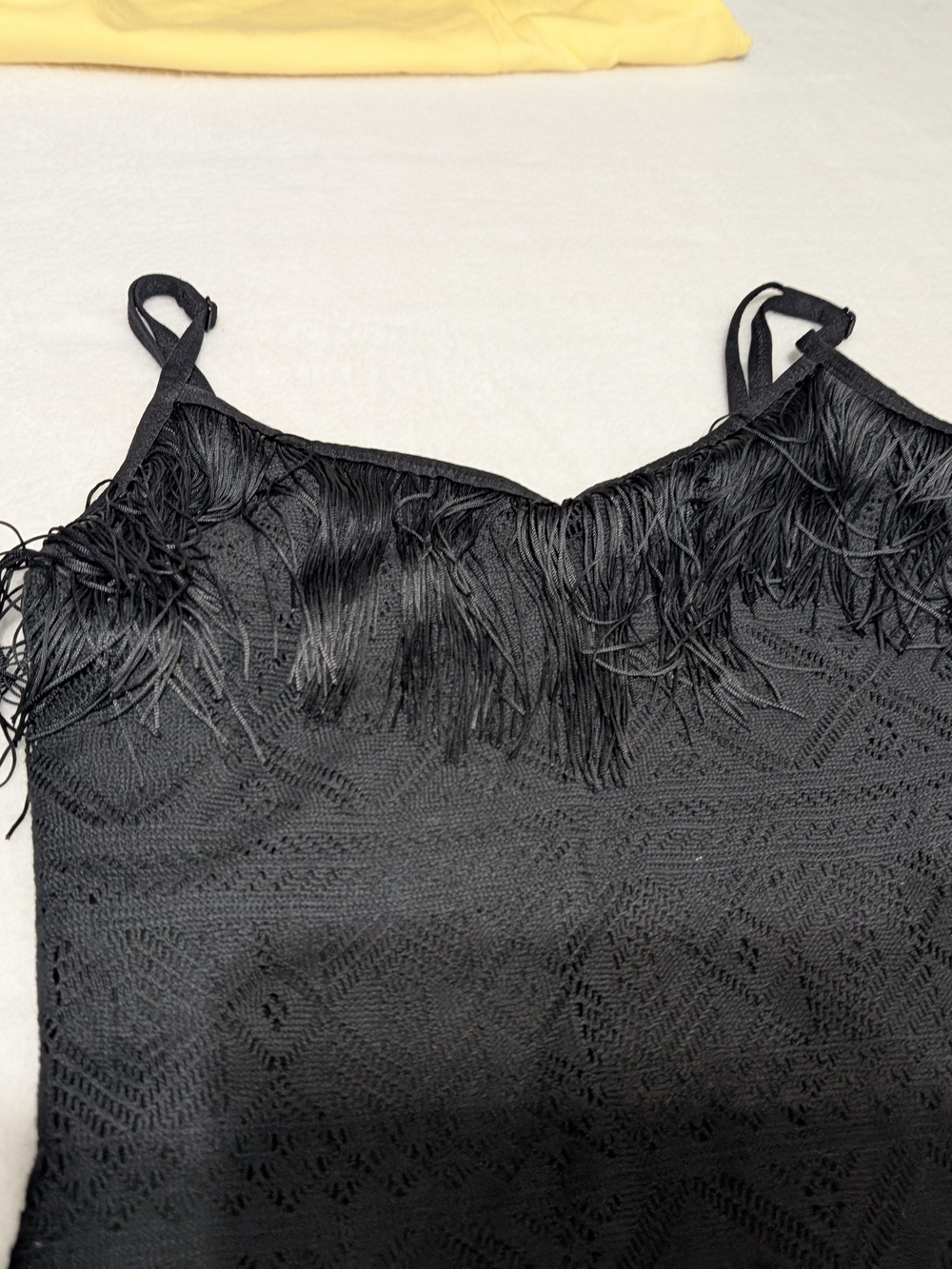 Idyllwind Black Textured‎ Sheath Dress Western Fringe Size Small